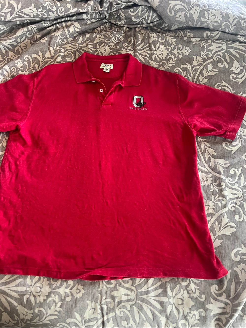 Gear For Sports Red Polo Shirt with Ohio State Logo